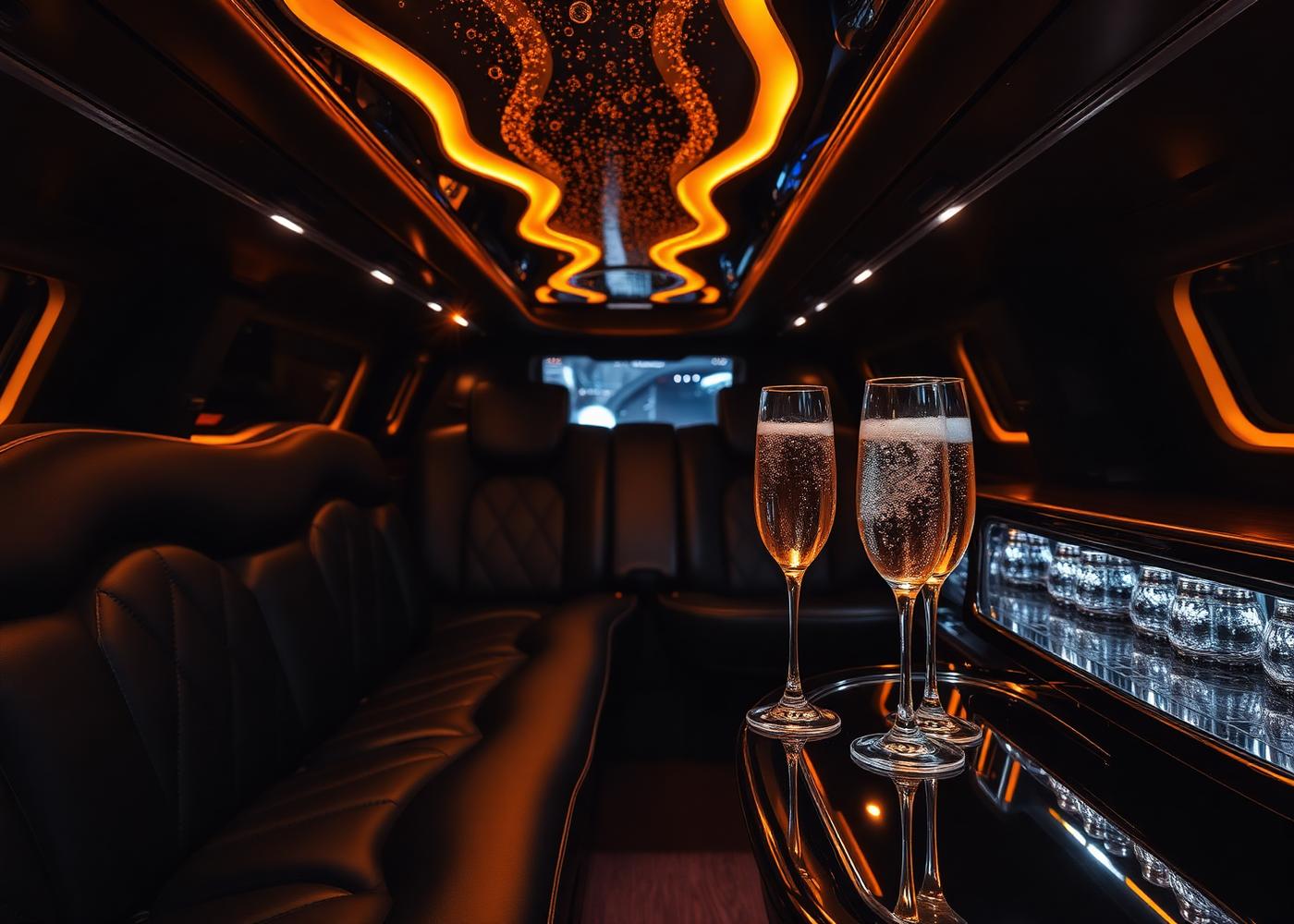 Luxury limousine leather interior
