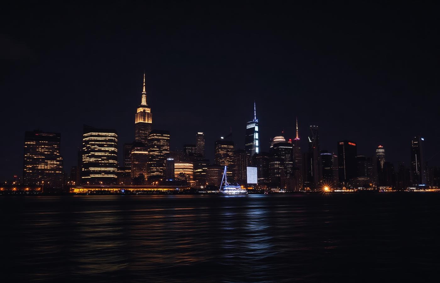 Manhattan skyline at night